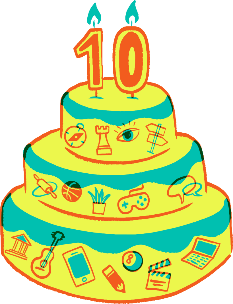 Taart 10 jaar Ui TPAS Zuidwest geel